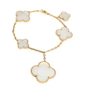 MAGIC CLOVER MOP PINK GOLD BRACELET 5 MOTIFS