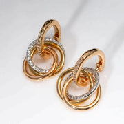 TRINITY EARRINGS GOLD SILVER PINK GOLD DIAMONDS