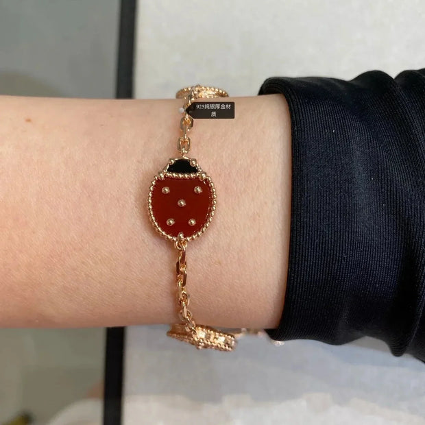 LUCKY SPRING PINK GOLD BRACELET 5 MOTIFS