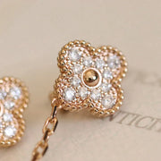 VINTAGE EARRINGS PINK GOLD DIAMOND