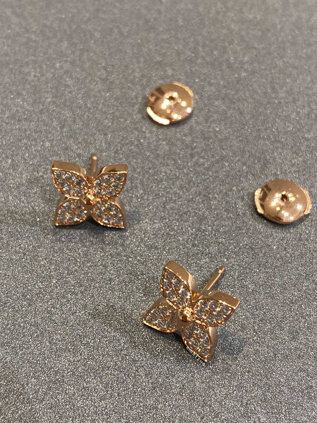 STAR EARRINGS PINK GOLD DIAMOND