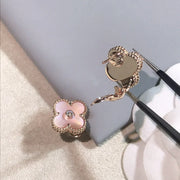 CLOVER GOLD PINK MOP EARRINGS