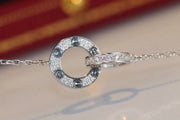 LOVE DOUBLE RING DIAMOND NECKLACE