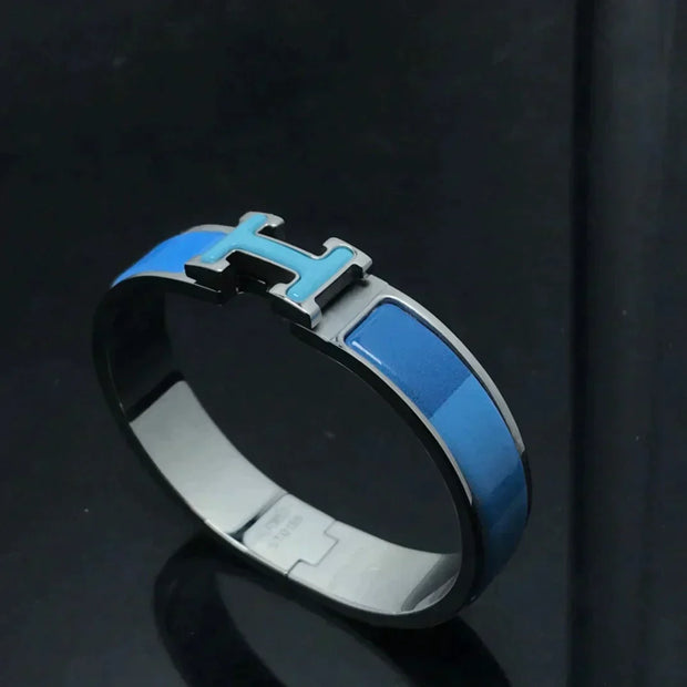 H BRACELET BLUE RAINBOW CERAMIC