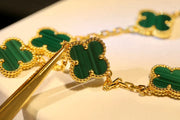 CLOVER MALACHITE BRACELET 5 MOTIFS