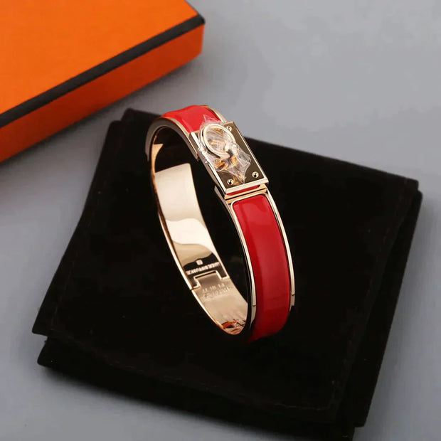 H RING LOCK BRACELET 12MM RED