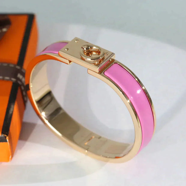 H RING LOCK BRACELET 12MM PINK