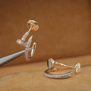 JUSTE EARRINGS 12.75MM PINK GOLD DIAMOND