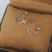 JUSTE EARRINGS 12.75MM SILVER DIAMOND