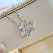 CLOVER DIAMOND NECKLACE SILVER