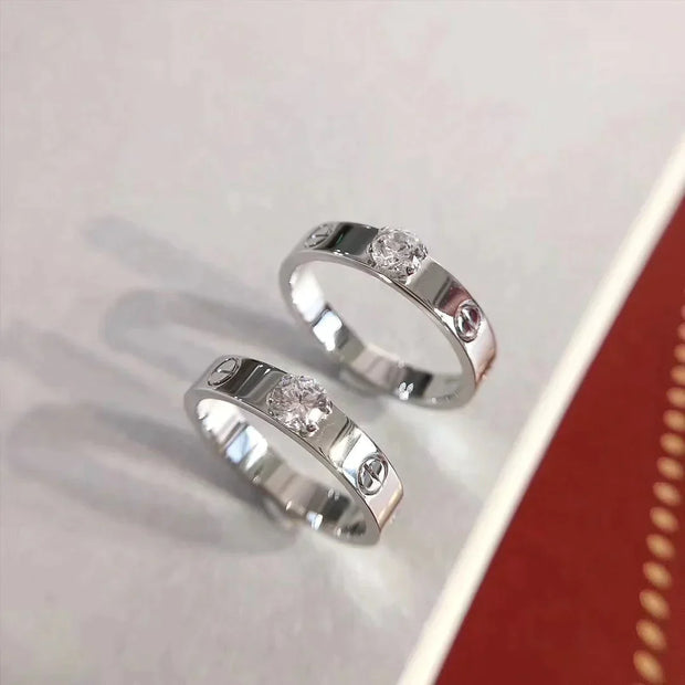 LOVE RING 4MM 1 BIG DIAMOND