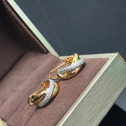 TRINITY EARRINGS PINK GOLD DIAMOND GOLD