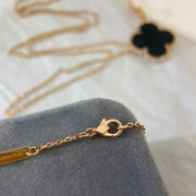 CLOVER NECKLACE GOLD ONYX