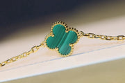 CLOVER 20 MOTIFS MALACHITE GOLD NECKLACE