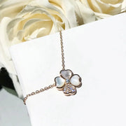 CLOVER MOP DIAMOND PINK GOLD NECKLACE