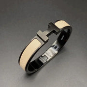 H BRACELET 12MM BLACK BEIGE CERAMIC