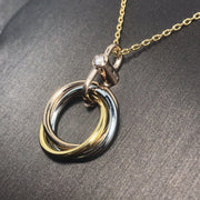 TRINITY NECKLACE SILVER GOLD PINK GOLD