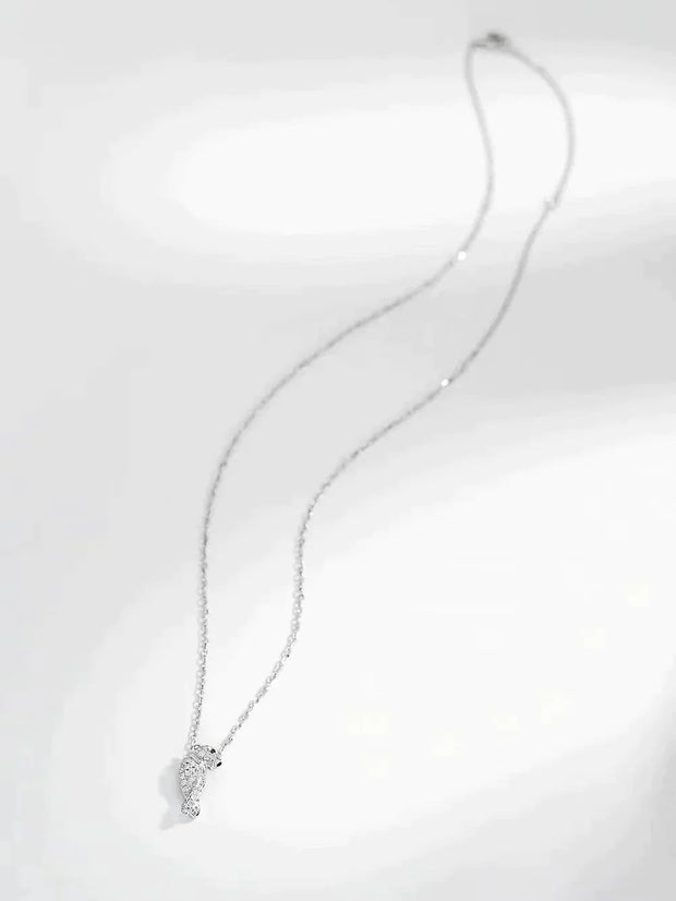 PANTHERE PENDANT SILVER DIAMOND NECKLACE