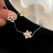 WILDFLOWER 4 MOTIFS SILVER DIAMOND BRACELET