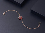 AMULETTE CARNELIAN PINK GOLD BRACELET