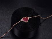 HEART CARNELIAN PINK GOLD BRACELET