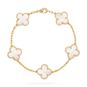 CLOVER BRACELET 5 MOTIFS WHITE MOP