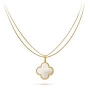 CLOVER PINK MOP GOLD NECKLACE