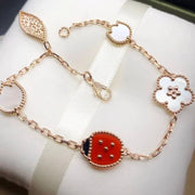 LUCKY SPRING PINK GOLD BRACELET 5 MOTIFS