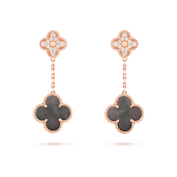 VINTAGE EARRINGS PINK GOLD DIAMOND