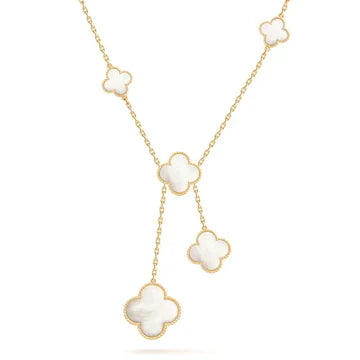 CLOVER PINK MOP NECKLACE 6 MOTIFS