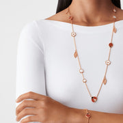 LUCKY SPRING 15 MOTIFS PINK GOLD NECKLACE