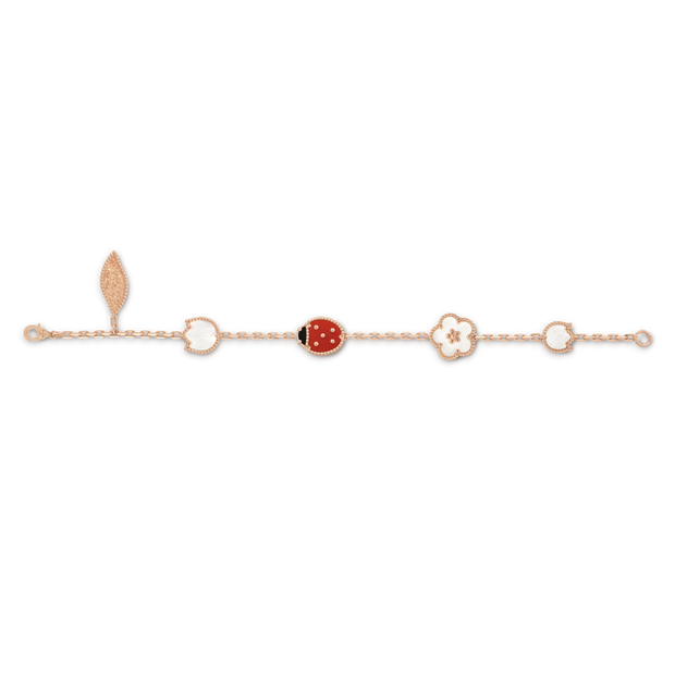 LUCKY SPRING PINK GOLD BRACELET 5 MOTIFS