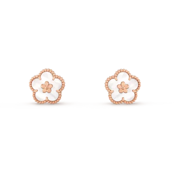 LUCKY PINK GOLD WHITE MOP EARRINGS