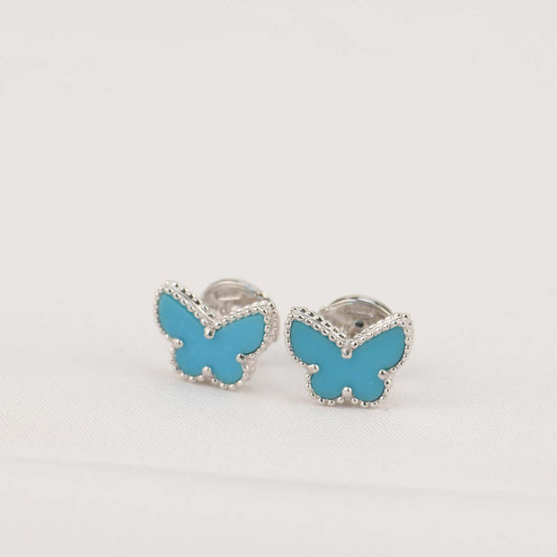 BUTTERFLY TURQUOISE SILVER EARRINGS