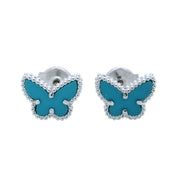 BUTTERFLY TURQUOISE SILVER EARRINGS