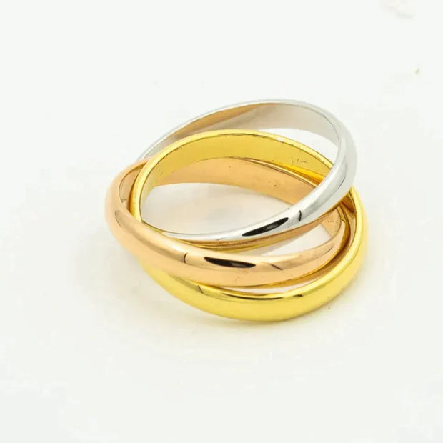 TRINITY RING GOLD PINK GOLD SILVER