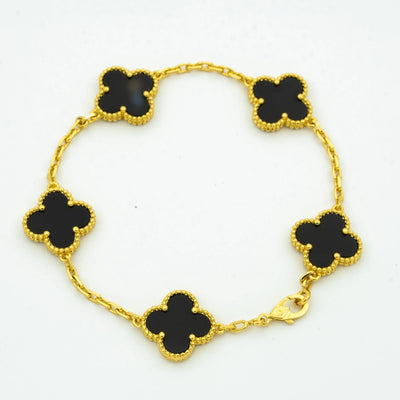 CLOVER BRACELET 5 MOTIFS ONYX