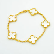 CLOVER BRACELET 5 MOTIFS WHITE MOP