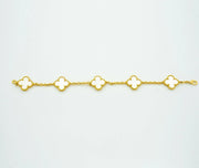 CLOVER BRACELET 5 MOTIFS WHITE MOP