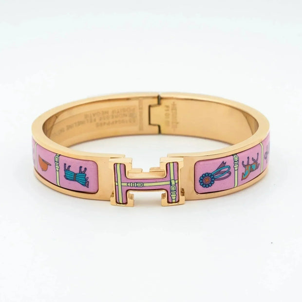 H PINK GOLD BRACELET PINK CERAMIC