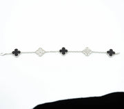 CLOVER BRACELET 5 MOTIFS ONYXS DIAMOND