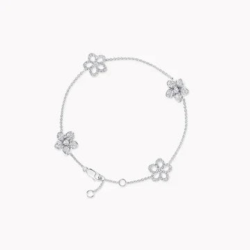 WILDFLOWER 4 MOTIFS SILVER DIAMOND BRACELET