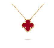 CLOVER PENDANT CARNELIAN NECKLACE