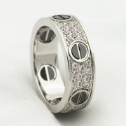 LOVE RING 5.5MM DIAMONDS PAVED CERAMIC