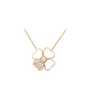 CLOVER MOP DIAMOND PINK GOLD NECKLACE