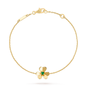 FRIVOLE GOLD FLOWER PINK MALACHITE BRACELET