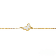 BUTTERFLY WHITE MOP GOLD BRACELET