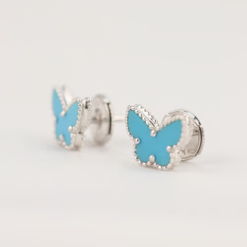 BUTTERFLY TURQUOISE SILVER EARRINGS