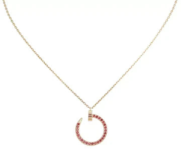 JUSTE NECKLACE GOLD RED DIAMONDS