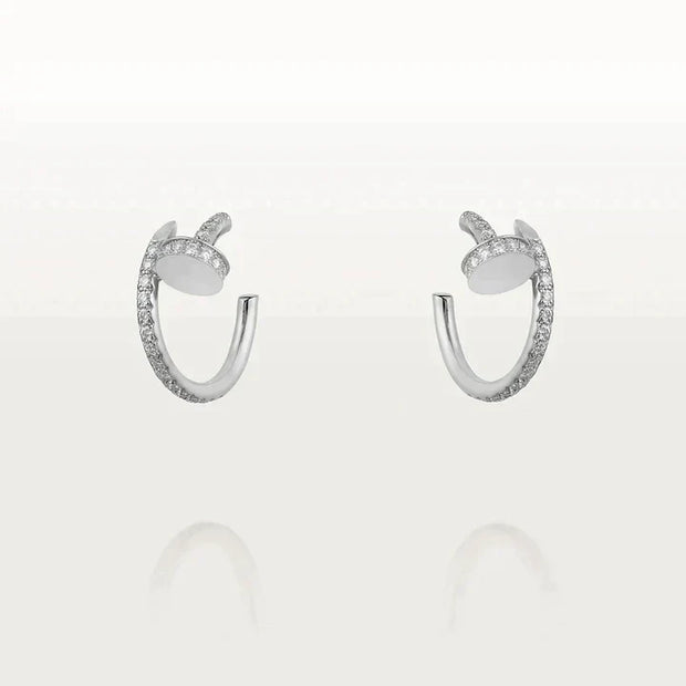 JUSTE EARRINGS 12.75MM SILVER DIAMOND